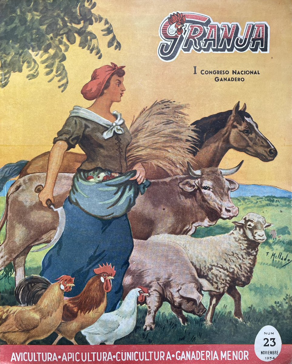 VRguezEstevez's tweet photo. Hoy #diadelamujer lo celebro con esta portada de 1954 con una #ganadera #granjera #agricultora 🤗 felicidades a todas las que producís nuestra comida y cuidáis de nuestros campos y naturaleza 👏🏻👏🏻👏🏻#veterinaria https://t.co/F7EktSeEeF