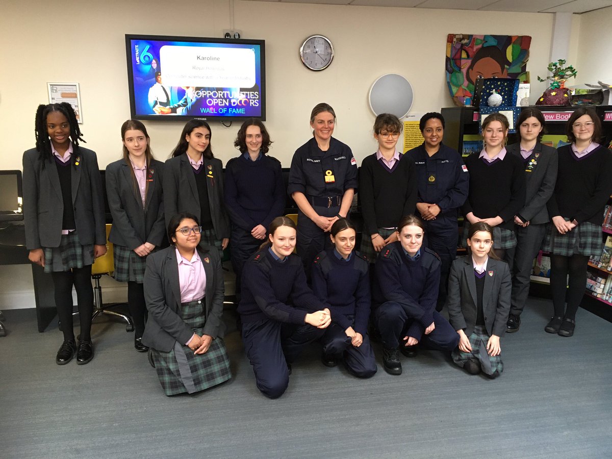 An inspiring #IWD2023 Q&A session for our CCF cadets at @LaRetraiteSW12 today with Surgeon Commodore @SrgCdreMarshall and CPO @potts_janine. What wonderful role-models for our girls!#EmbraceEquity #SCHSccf
