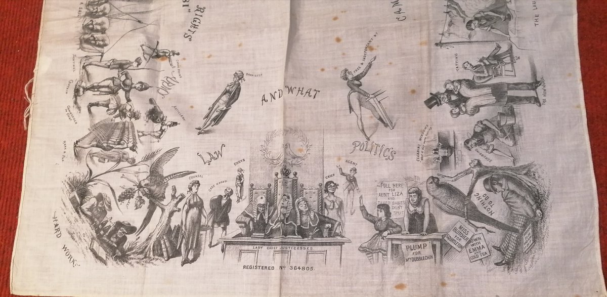 This handkerchief dates to 1881 and imagines what society might look like if women had rights equal to men's. In 2023, women are athletes, scientists, judges, and lecturers, but the fight is far from over! #IWD2023

Learn more about the handkerchief: cwac.co/5aKGY