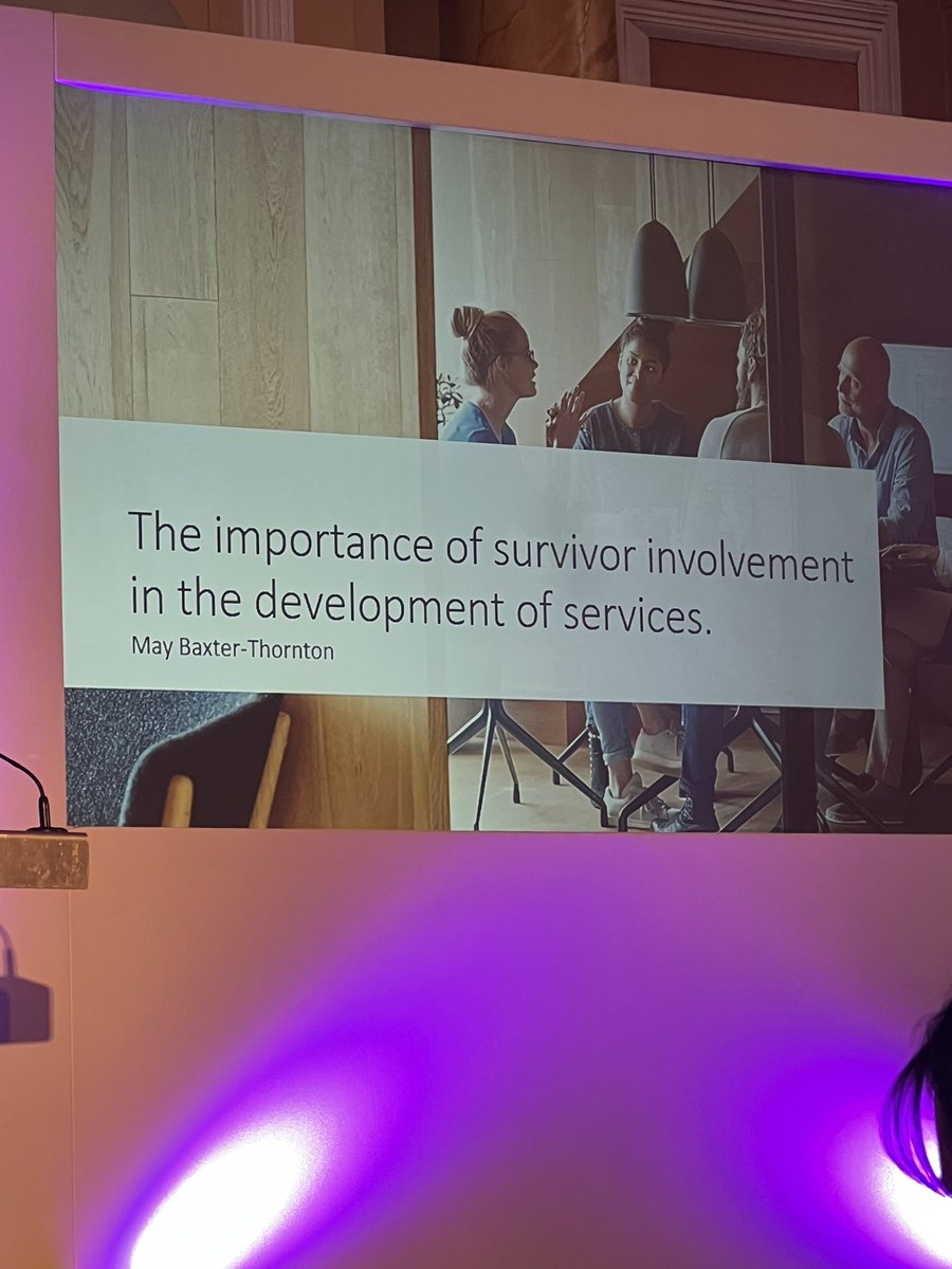 A powerful presentation by <a href="/MayBaxterThorn1/">May Baxter-Thornton 🏴󠁧󠁢󠁷󠁬󠁳󠁿</a> on survivors of sexual abuse. Such hard hitting statistics on child sexual abuse in England and Wales  #ThenNowNext10
