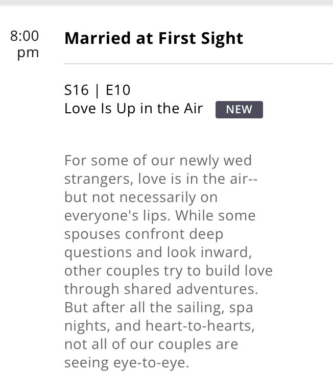 MAFSFan's tweet image. Happy Wednesday! Here’s what’s coming up on #MarriedAtFirstSight tonight!
