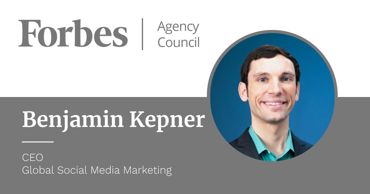 Forbes Agency Council (@forbes_agency) on Twitter photo It's our pleasure to announce that <a href="/BenjaminKepner/">Benjamin Kepner</a> of <a href="/GlobalSoMeMktg/">Global Social Media Marketing</a> has accepted to join our community of respected leaders.
This is an invitation-only community for senior-level agency executives.
Read more: hubs.li/Q01FF7Zq0 It's our pleasure to announce that <a href="/BenjaminKepner/">Benjamin Kepner</a> of <a href="/GlobalSoMeMktg/">Global Social Media Marketing</a> has accepted to join our community of respected leaders.
This is an invitation-only community for senior-level agency executives.
Read more: hubs.li/Q01FF7Zq0