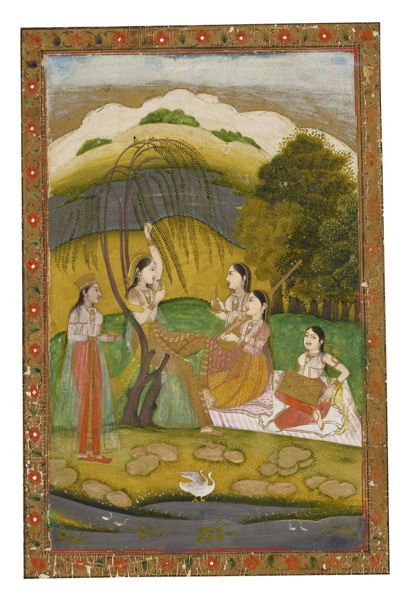 ssharadmohhan's tweet photo. 'Ladies in a Landscape', having a well deserved blast on #InternationalWomensDay 
c1750 AD Provincial #Mughal painting from #Farrukhabad #Awadh on @ChristiesInc sale on 22 March 2023
Estimate: US$ 20,000.
#WomensDay @ranjona @RaiSwatiRai @swativashishtha @vijivenkatesh @fzhassan https://t.co/BqZzass7Dr