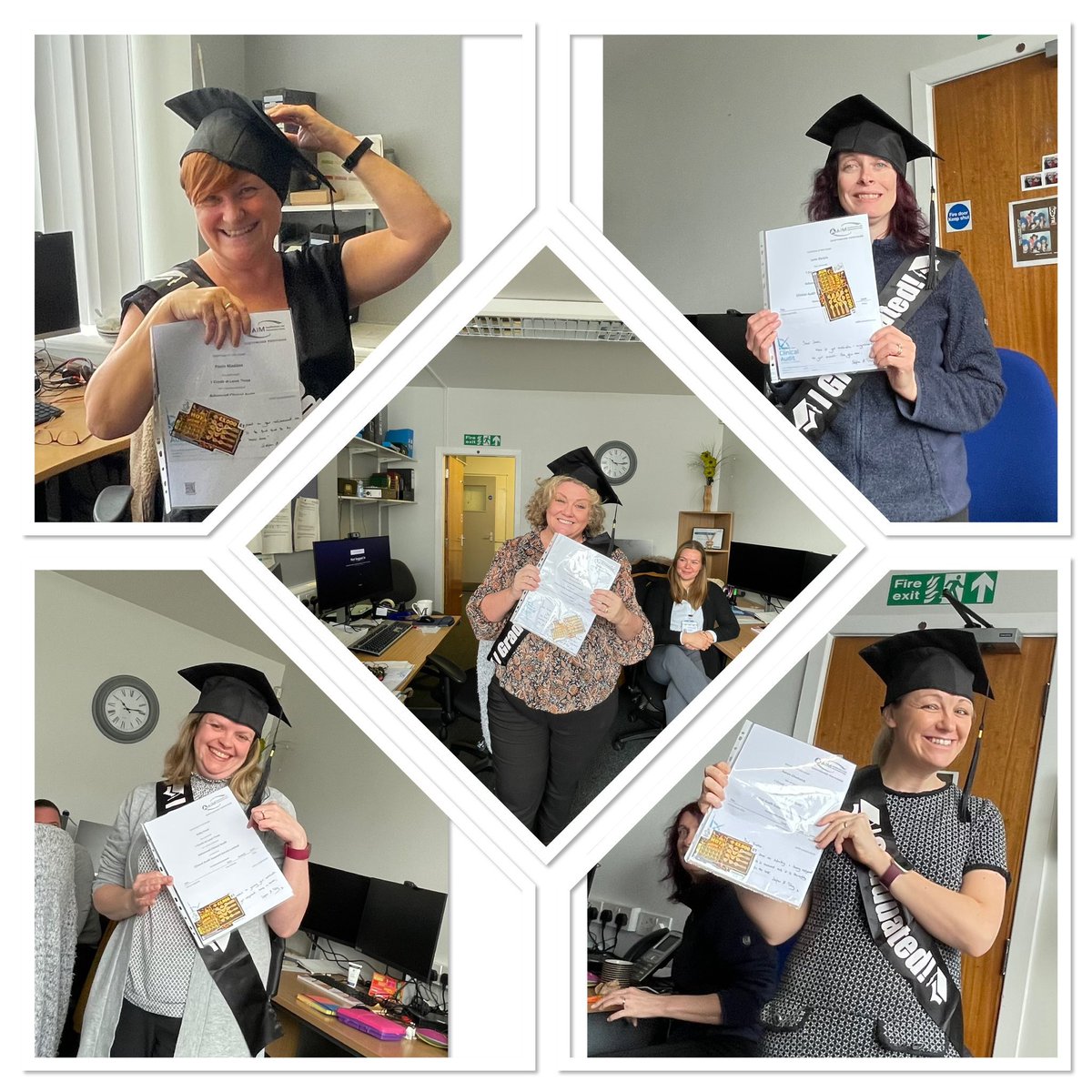 AlisonUnsworth1's tweet image. Graduation Day in the #clinicalaudit dept @WWLNHS
Congrats to all the team on passing their Clinical Audit assignments following fab training by @cascleicester @TrackedbyAMaT ❤️