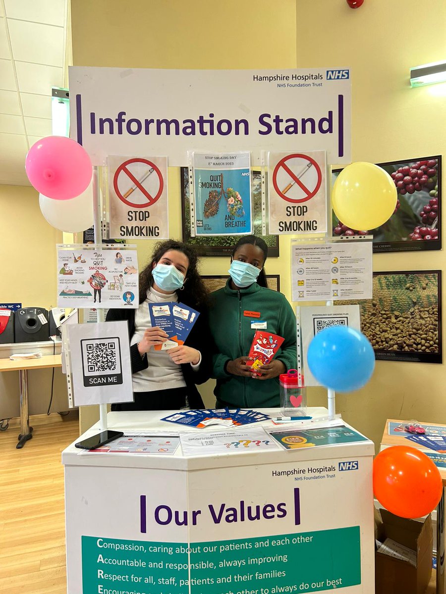 HHFT_PreReg's tweet photo. Join us in our interactive stand today at RHCH canteen for #NationalStopSmoking Awareness Day🚭
Helpful resources, facts, leaflets, and a chance to enter a prize draw! 🥳
#stopsmoking #healthpromotion #HHFT #pharmacy https://t.co/6uS9OK9uP0