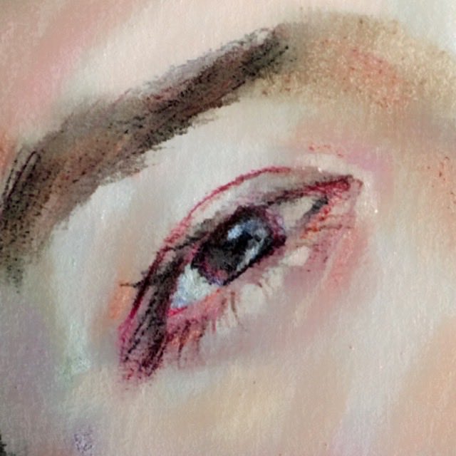 solo traditional media blue eyes close-up painting (medium) eye focus watercolor (medium)  illustration images