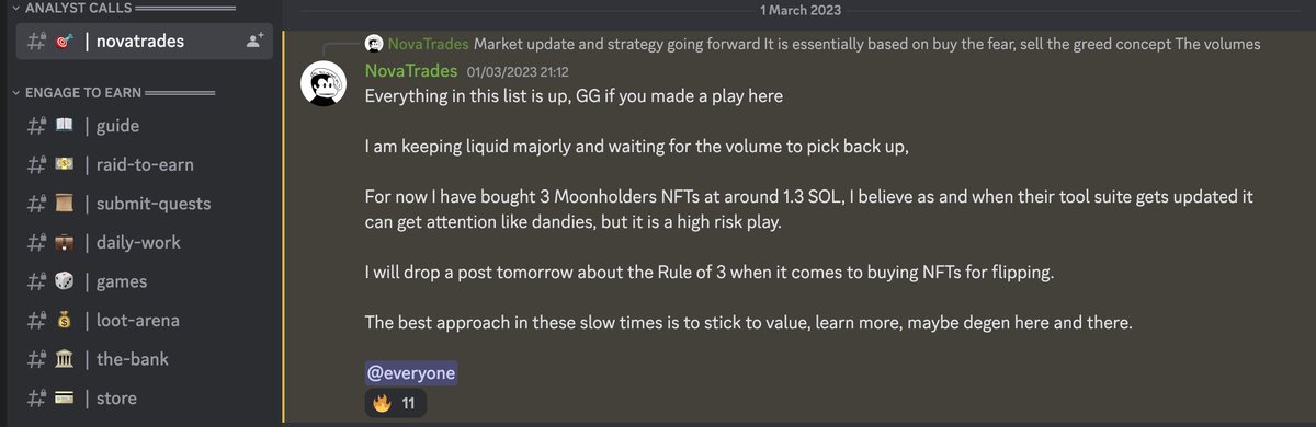 Another W at <a href="/HokoriGen/">Hokori Gen</a> 
Followed the rule of 3, bought 3 moonholders at 1.3 SOL
Now at 2.2 SOL✒️