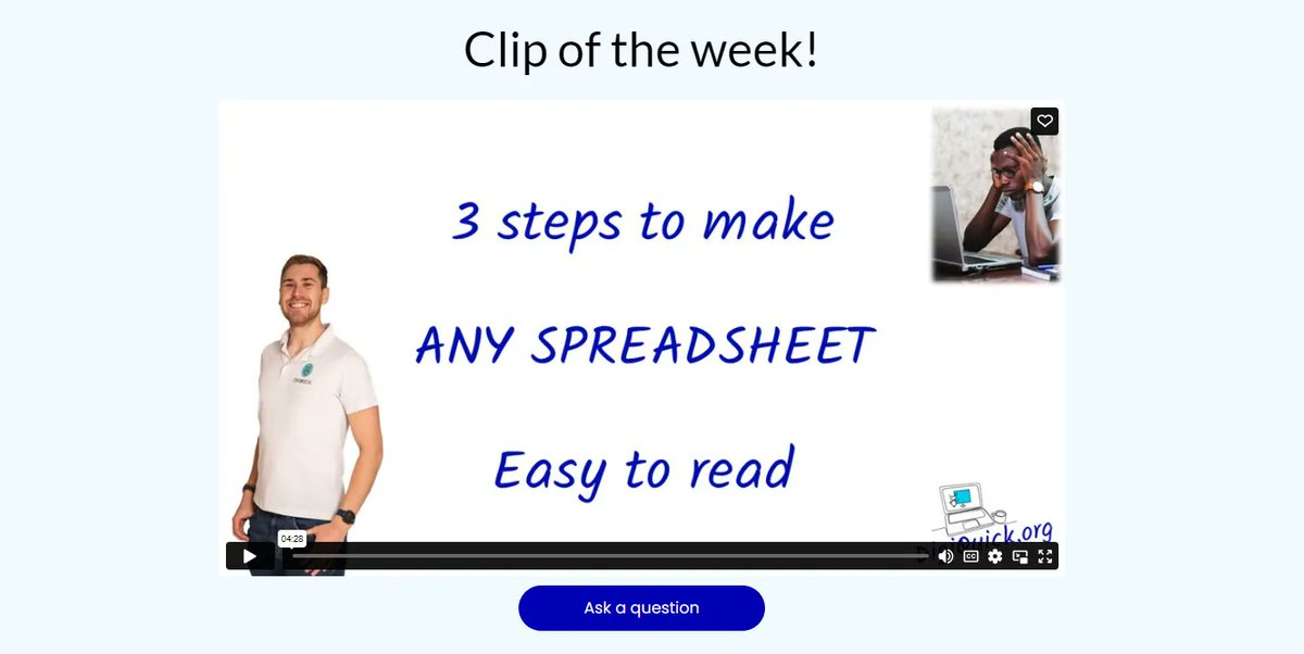 digi_kick's tweet image. DigiClips: &apos;3 steps to make any spreadsheet easy to read&apos;. Your FREE DigiClip of the week can be found right here digiquick.org/digiclip #FREE #DigiClips