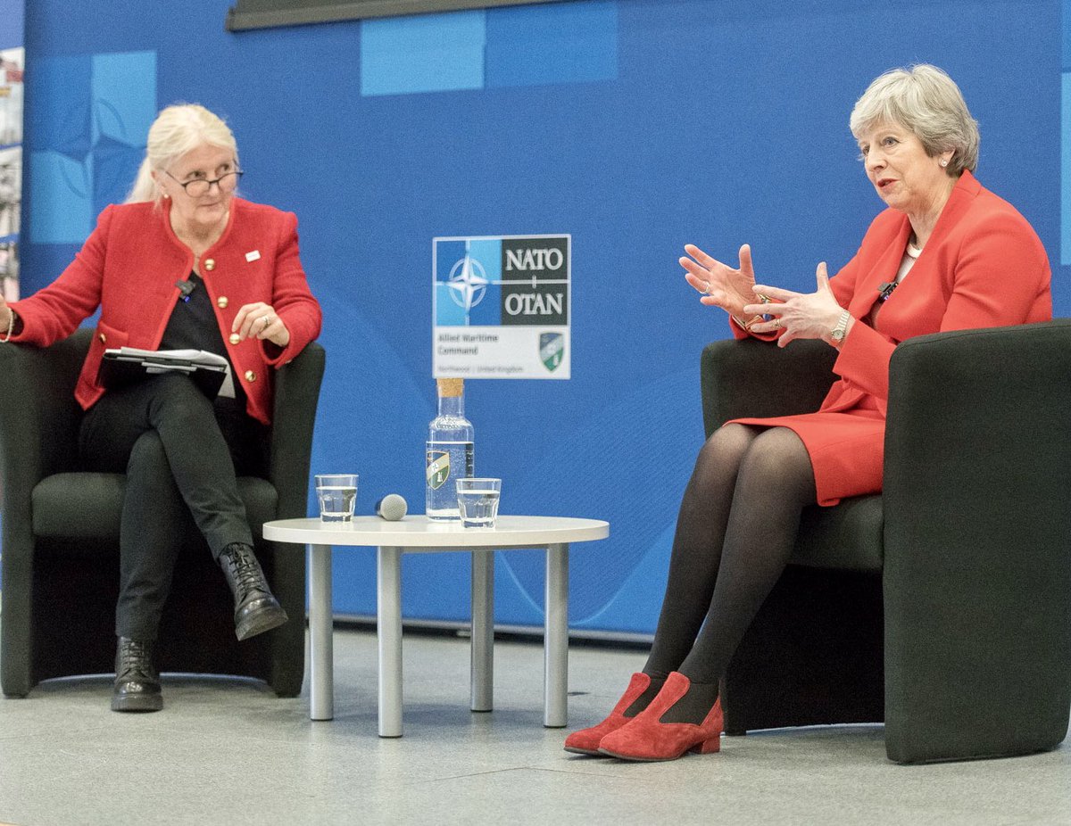Theresa May (@theresa_may) on Twitter photo Pleasure to mark #IWD2023 earlier this week by speaking to military personnel at <a href="/NATO_MARCOM/">NATO Maritime Command</a> Northwood on leadership & military success. Women remain under-represented in leadership roles, but we are making good progress. Pleasure to mark #IWD2023 earlier this week by speaking to military personnel at <a href="/NATO_MARCOM/">NATO Maritime Command</a> Northwood on leadership & military success. Women remain under-represented in leadership roles, but we are making good progress.