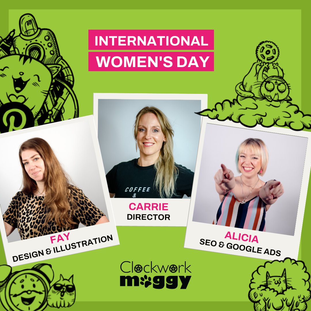 We've seen loads of amazing posts today about International Women's Day which is amazing to see! So here's to the women of the Clockwork Moggy team!

#internationalwomensday