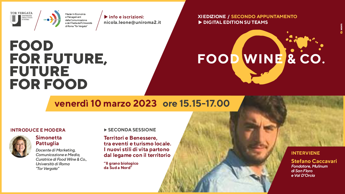 Comunica_Media's tweet photo. #FoodWineTorVergata23
🗓️Domani e Dopodomani! “#Food for #Future, Future for Food" - #Digital Edition. 
➡️Tra i relatori:
🎙️Stefano Caccavari, Fondatore, Mulinum di San Floro e Val D'Orcia
ℹ️nicola.leone@uniroma2.it https://t.co/GaYcNkygrj