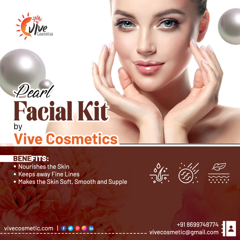 Pearl Facial Kit by Vive Cosmetics
#vivesometics #Vive #PearlFacialKit #facialkit #facialskincare #ThirdPartyManufacturing #cosmeticcompay #skincareproducts #india #contractmanufacturing #cosmeticproducts #manufacturer