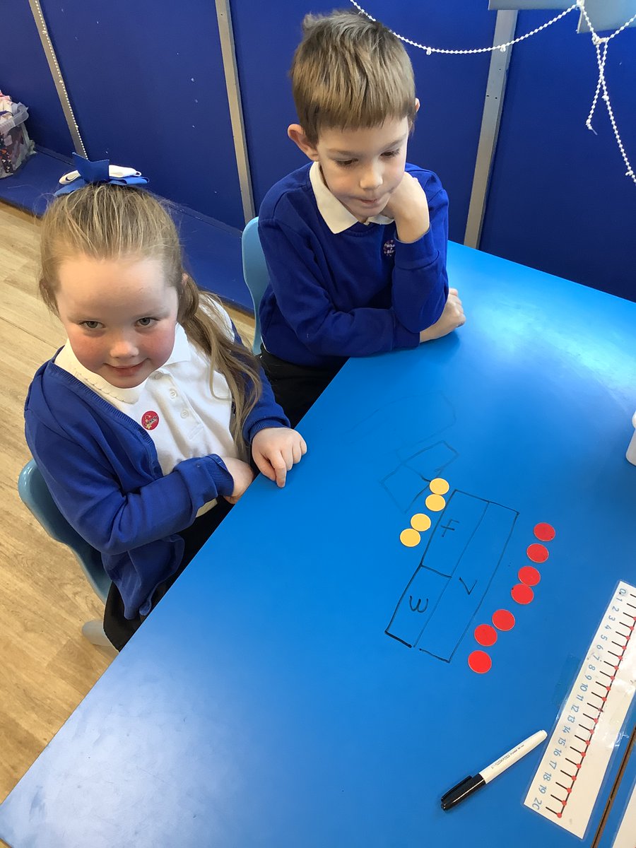 We have been practicing finding the difference in maths this week and using what we already know about the whole part model to help us.