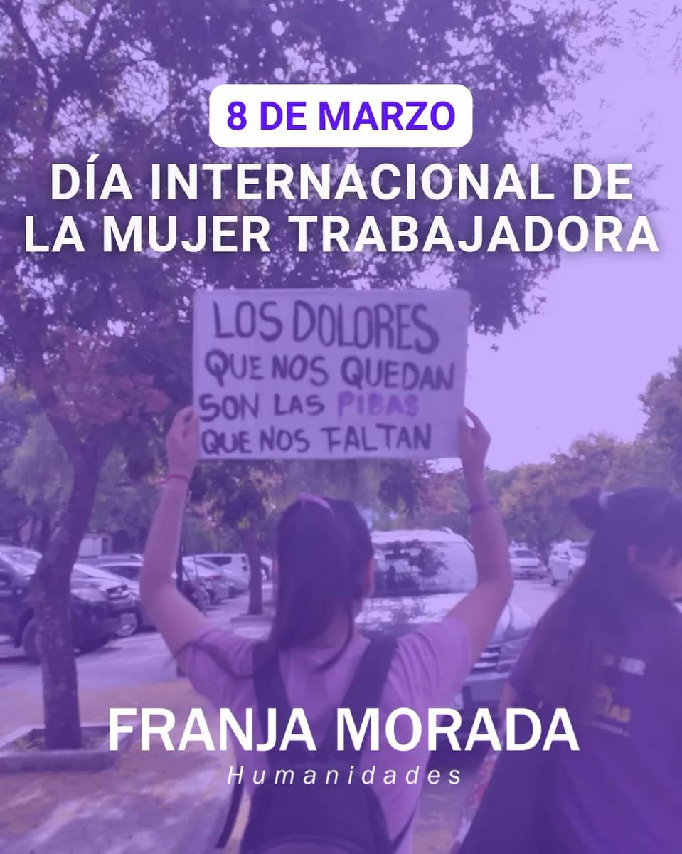 FM_HumUNSa's tweet photo. #8M DÍA INTERNACIONAL DE LA MUJER TRABAJADORA  

En el Día Internacional de la Mujer Trabajadora, desde Franja Morada ratificamos nuestro compromiso de lucha por la igualdad de género. Igualdad q garantice autonomía económica, autonomía física y autonomía en la toma de decisiones https://t.co/q85WuBNA25