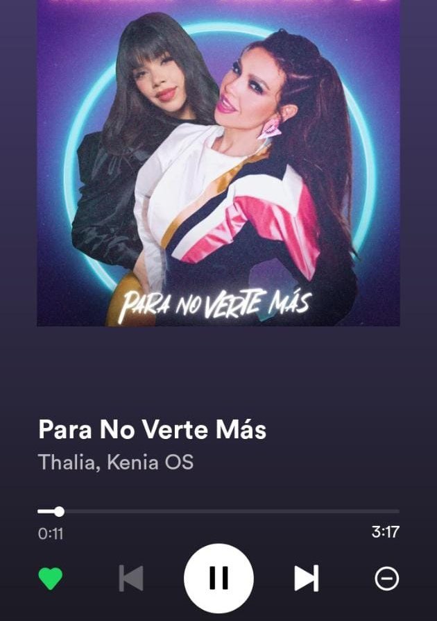 ThaliaData's tweet photo. Hoy le damos con todo a PARA NO VERTE MAS en @YouTube y @Spotify 
Vamos con todo !  Vamos a sumarle mucho más! Y comenzamos los pedidos en todo MTV y radios ! Quien se quiere sumar? @thalia @keniaos https://t.co/9ul9Ld5XmX