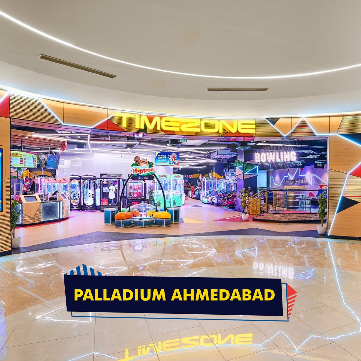 timezone_india's tweet photo. Ahmedabad, have you been to Asia's largest family entertainment destination yet? ๐คHere's a glimpse of our latest venue at Palladium Ahmedabad bringing to you latest arcade games, bumper cars, bowling and much more.
#Timezonegames #VReality #gamezone #PalladiumAhmedabad https://t.co/hoFXHXNguc