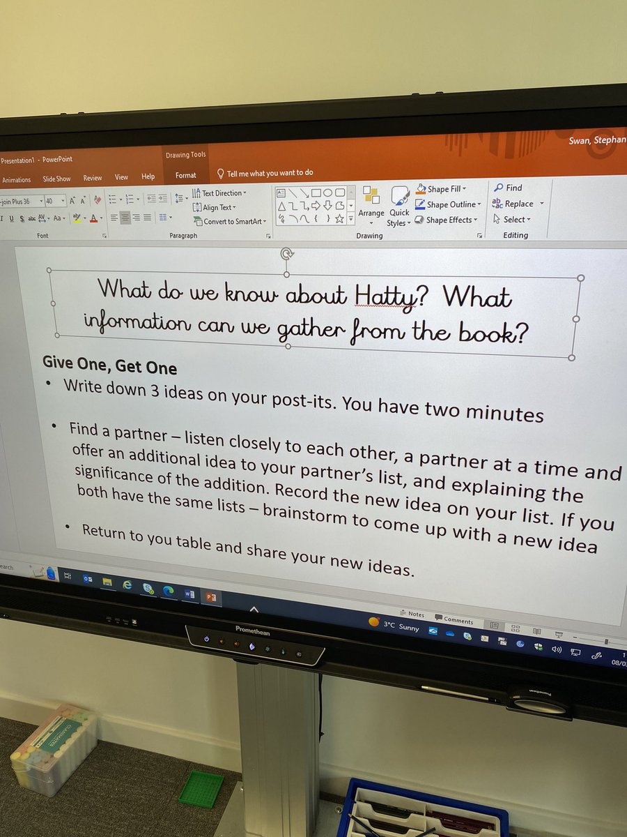 StNinians_PS's tweet photo. P4 used the Thinking Routine: Give One Get one to explore the character Hatty. We then organised our ideas into facts and personality traits. Excellent discussion, improving our understanding of #tomsmidnightgarden @sacmtv @literacysac https://t.co/SQZTzkOe2Q
