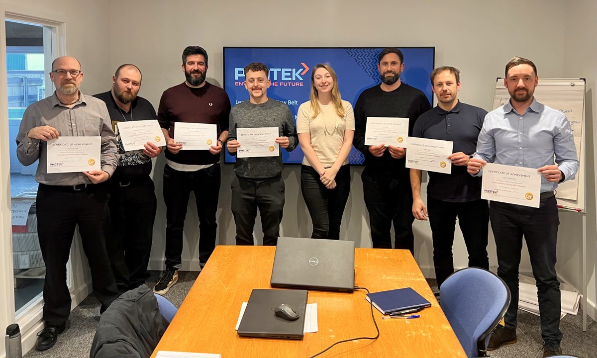 A group from Photek Quality and Production has successfully completed a 1-week training course for the Six Sigma Yellow belt hosted by Gillian Stockdale!