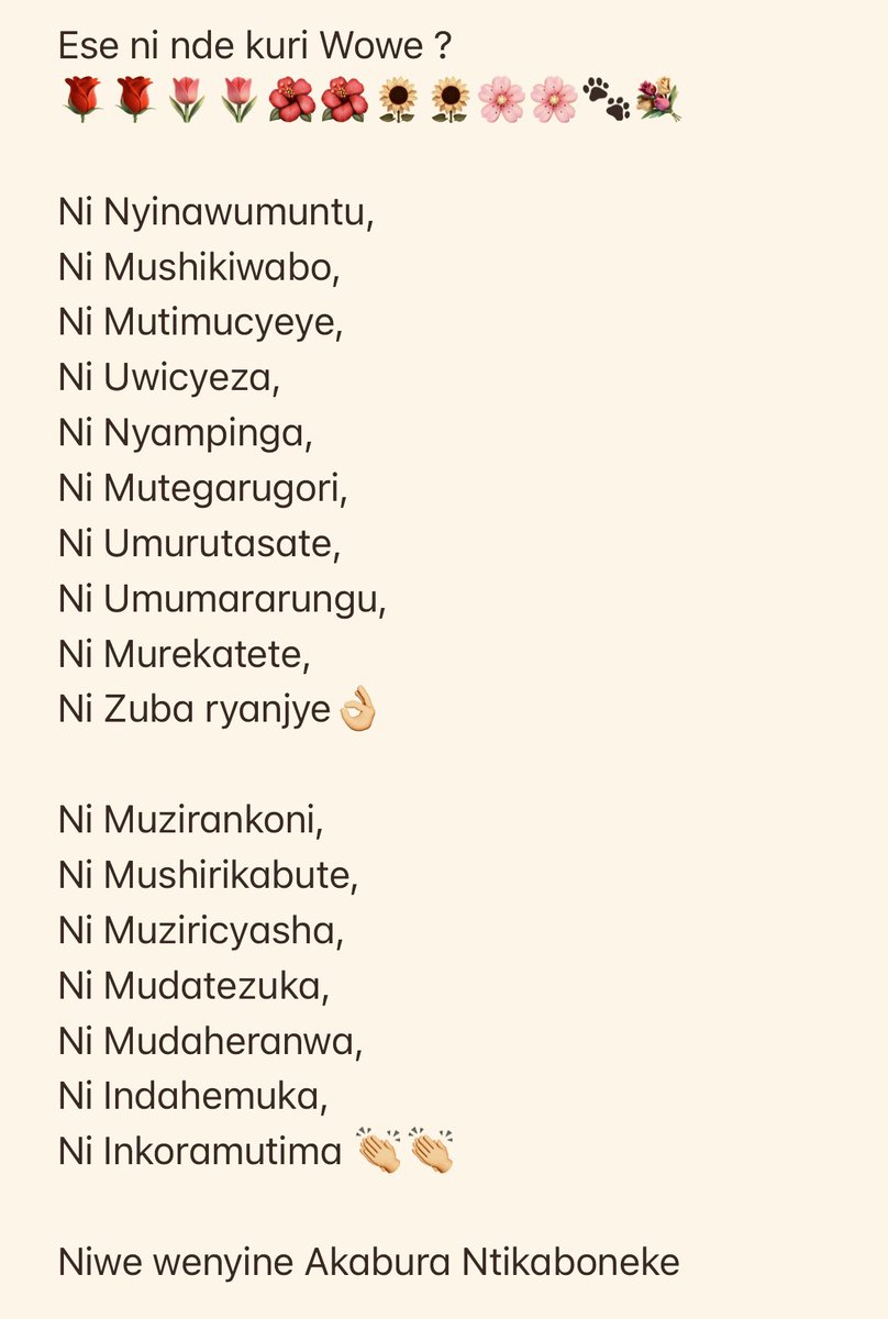 DimitrieSissi's tweet photo. Umunsi mwiza w’Umugore Babyeyi beza, Bakobwa bacu, Bagore beza 🤩❤️ Muri Intwari, muri Ingenzi 💪🎈🎉
We celebrate You today and every day🌹You rock the world ❤️Burya nabatabivuga barabacyeneye Ngo babeho 😂✍️ https://t.co/a6EfHvxPaF