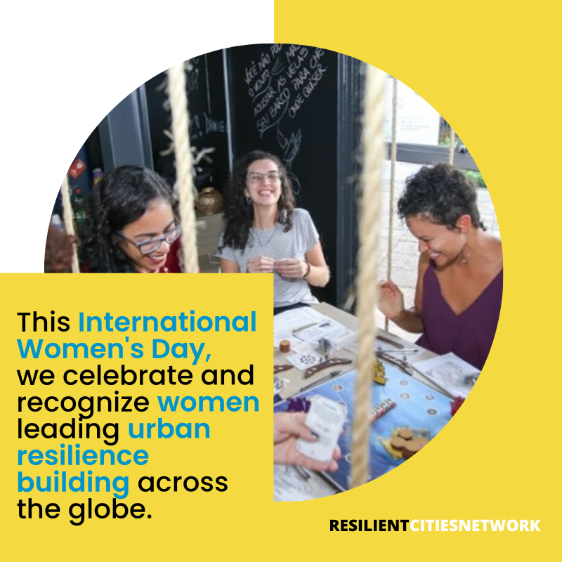 RCitiesNetwork's tweet photo. This #InternationalWomensDay, we celebrate women leading urban resilience-building worldwide.

By empowering women leadership, we set a path to build more inclusive, equal &amp; sustainable cities. 

Join us in bringing together #WomenInResilience by mentioning them below. #IWD23 https://t.co/0qv4nHUurZ