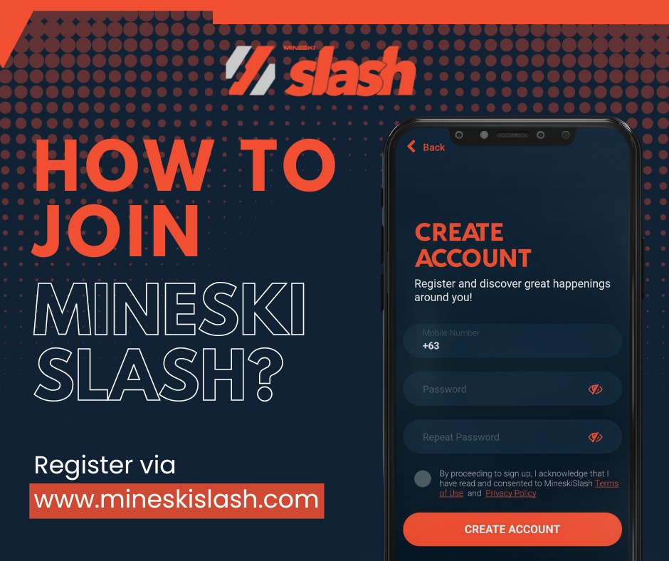 MineskiSlash's tweet photo. How to join #MineskiSlash?
Go to https://t.co/sygOEkR6Ze
1. Sign up for an account.
2. Scan the special #SlashQR codes to check-in on a #SlashEvent or join a #SlashRaffle.
3. Wait for the #SlashAnnouncement of the #SlashWinners either online or live on the event.
#WinEveryday https://t.co/XXOt0WJd59