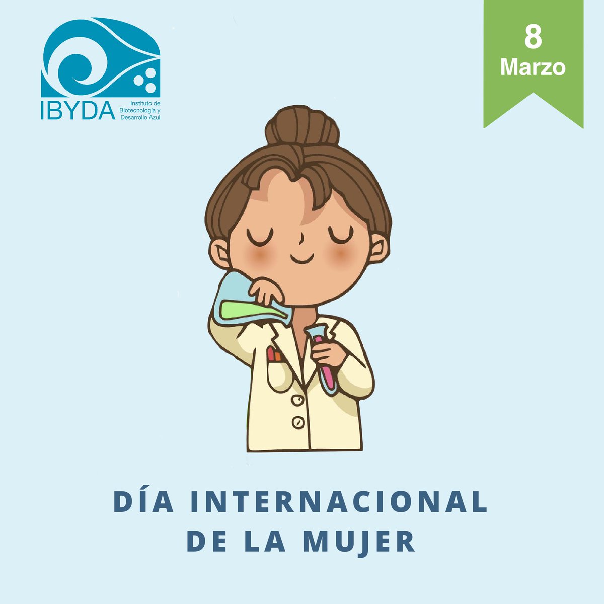 IBYDAazul's tweet photo. 🗓 Hoy 8 de marzo, se celebra el Día Internacional de la Mujer 👩🏻🔬.
Desde el #IBYDA queremos felicitar a todas las mujeres que trabajan para el desarrollo y la transferencia de conocimiento sobre Biotecnología y Desarrollo Azul.
#8m #divulgacionazul #institutoazul #IBYDAdivulga https://t.co/rHfwqIvKyl