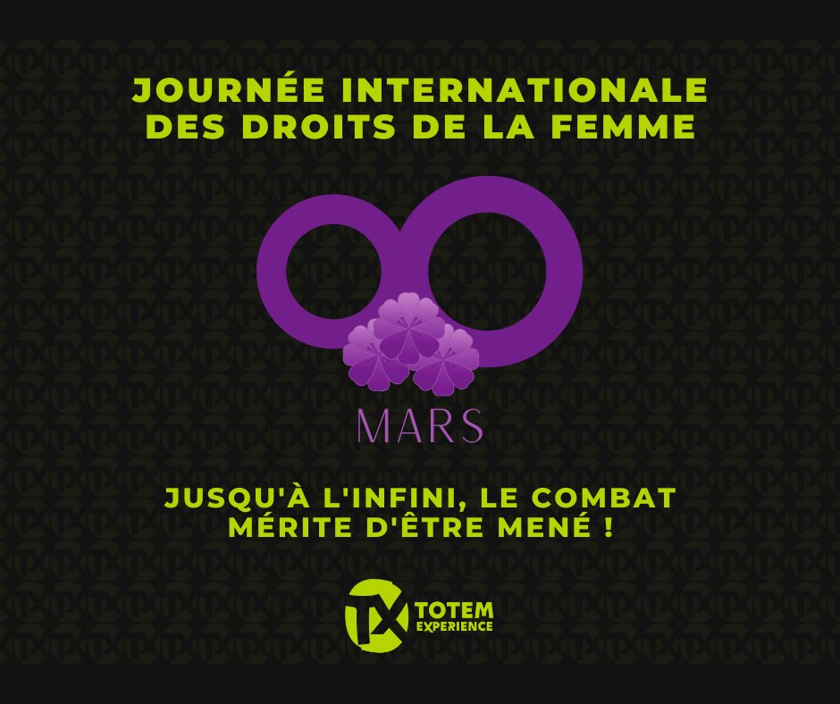 Le 8 mars, une invitation au respect et à la lutte pour les droits des femmes !
#8Mars #TX #TotemFactory #DroitsDesFemmes