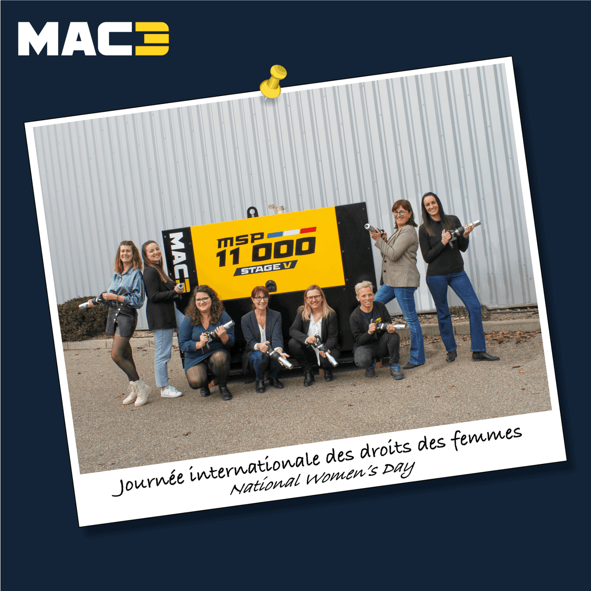 MAC3_Pneumatic's tweet photo. En cette journée particulière, nous souhaitons les mettre en avant et leur dire un grand MERCI ✨

Merci à ces femmes qui s'investissent chaque jour pour mener à bien leurs missions au sein de l’entreprise MAC3 💛💙 https://t.co/SlVlW8YtQm