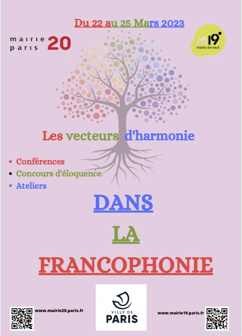 EnchanteeTouche's tweet photo. Veronica Antonelli va intervenir pour les vecteurs d'harmonie dans la francophonie à la mairie du 20e le jeudi 23 mars 2023 de 15H à 16H30 #Paix #AngelinaCai #veronicaantonelli #francophonie #mairie20e #lesvecteursdharmonie #Paris @villedeparis @VBANTONELLI @camaieudefemmes https://t.co/s206svgkq9