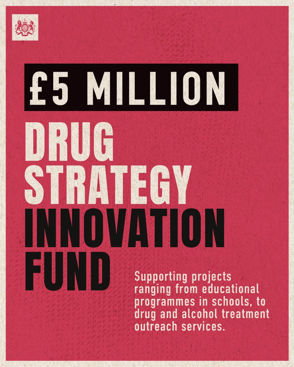 Department of Health and Social Care (@dhscgovuk) on Twitter photo 🆕 Five projects will receive the first allocation of the £5 million <a href="/OHID/">Office for Health Improvement and Disparities</a> Innovation Fund, helping them to research ways to prevent drug misuse.
These include:
🔵 <a href="/changegrowlive/">Change Grow Live</a>
🔵 <a href="/HuddersfieldUni/">University of Huddersfield</a>
🔵 <a href="/foundationdsm/">DSM Foundation</a>
🔵 <a href="/OfficialUoM/">The University of Manchester</a>
🔵 <a href="/DorsetCouncilUK/">Dorset Council UK</a>
gov.uk/government/new… 🆕 Five projects will receive the first allocation of the £5 million <a href="/OHID/">Office for Health Improvement and Disparities</a> Innovation Fund, helping them to research ways to prevent drug misuse.
These include:
🔵 <a href="/changegrowlive/">Change Grow Live</a>
🔵 <a href="/HuddersfieldUni/">University of Huddersfield</a>
🔵 <a href="/foundationdsm/">DSM Foundation</a>
🔵 <a href="/OfficialUoM/">The University of Manchester</a>
🔵 <a href="/DorsetCouncilUK/">Dorset Council UK</a>
gov.uk/government/new…