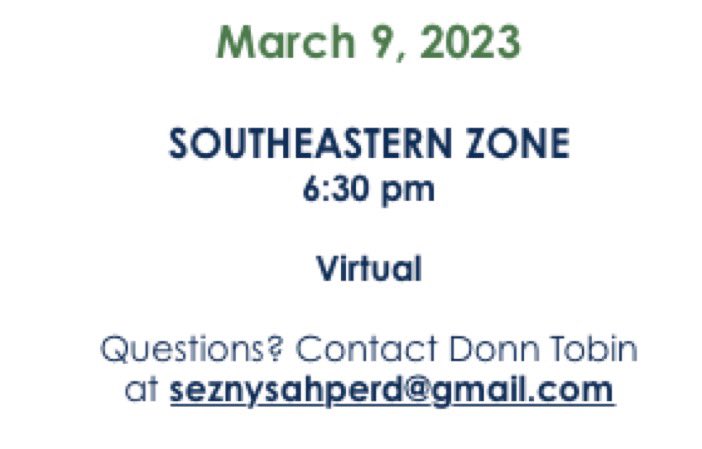 SEZnysahperd's tweet photo. Don’t forget to attend our March 9 @SEZnysahperd Meeting at 6:30 pm. Bring a friend to help grow the Zone. RSVP seznysahperd@gmail.com for Zoom link. Hope to see you there! @donntobin @mrobPE @lisherm @PErocks25 @cjlala @CkeenanHockey53 @Drago_930 @NYSAHPERD #SEZproud https://t.co/nkc0RQceno