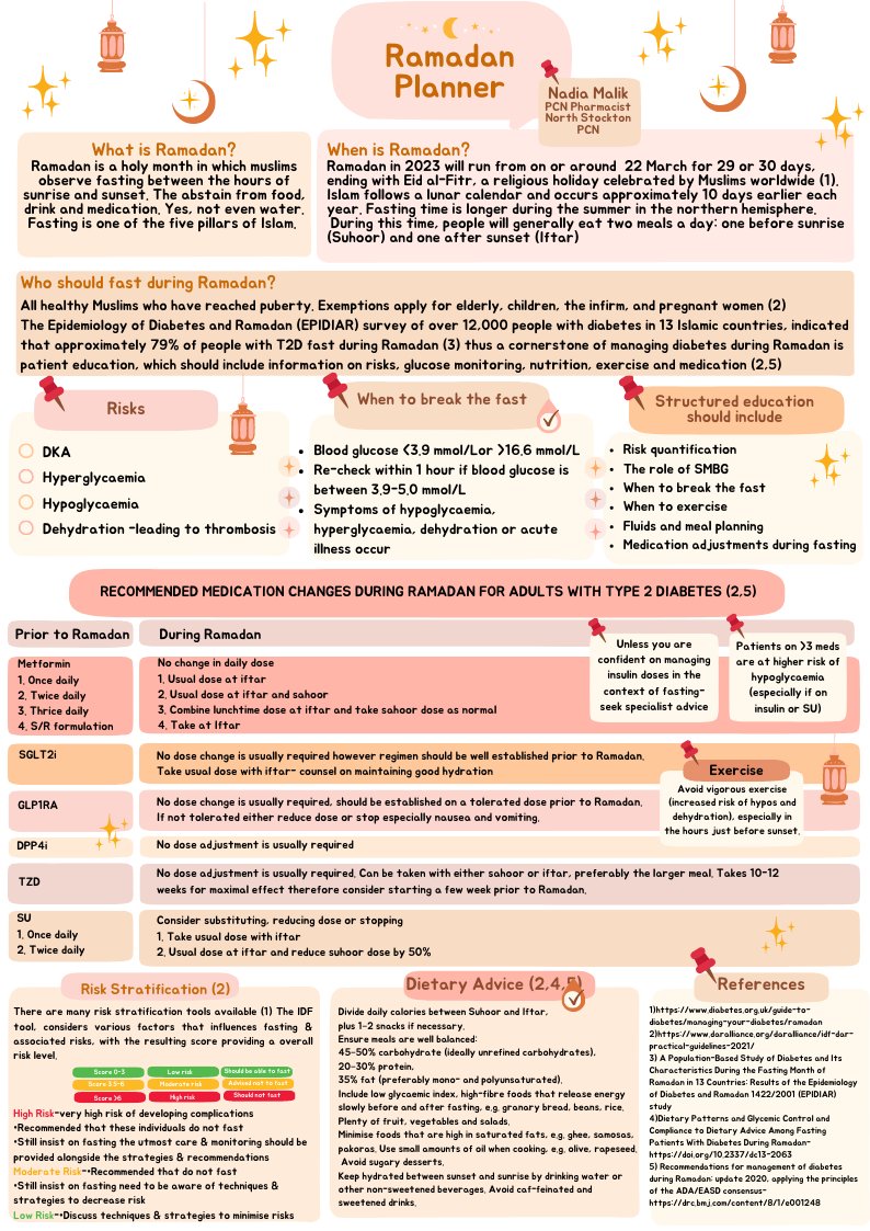 With Ramadan fast approaching, we need to be counselling and supporting our patients to fast safely. 
Feel free to share :)