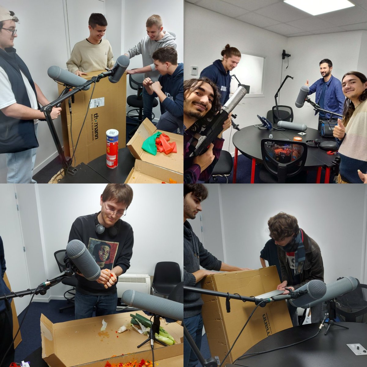 FlorianAyehia's tweet photo. Recording workshop with @ICAN_Paris students, thinking about the time when i was learning gameaudio with my dear canadian mentors. Nice to share a common passion for video games and story telling through sounds.
#gameaudio #foleyrecording #sounddesign https://t.co/DjMDUxCC2c