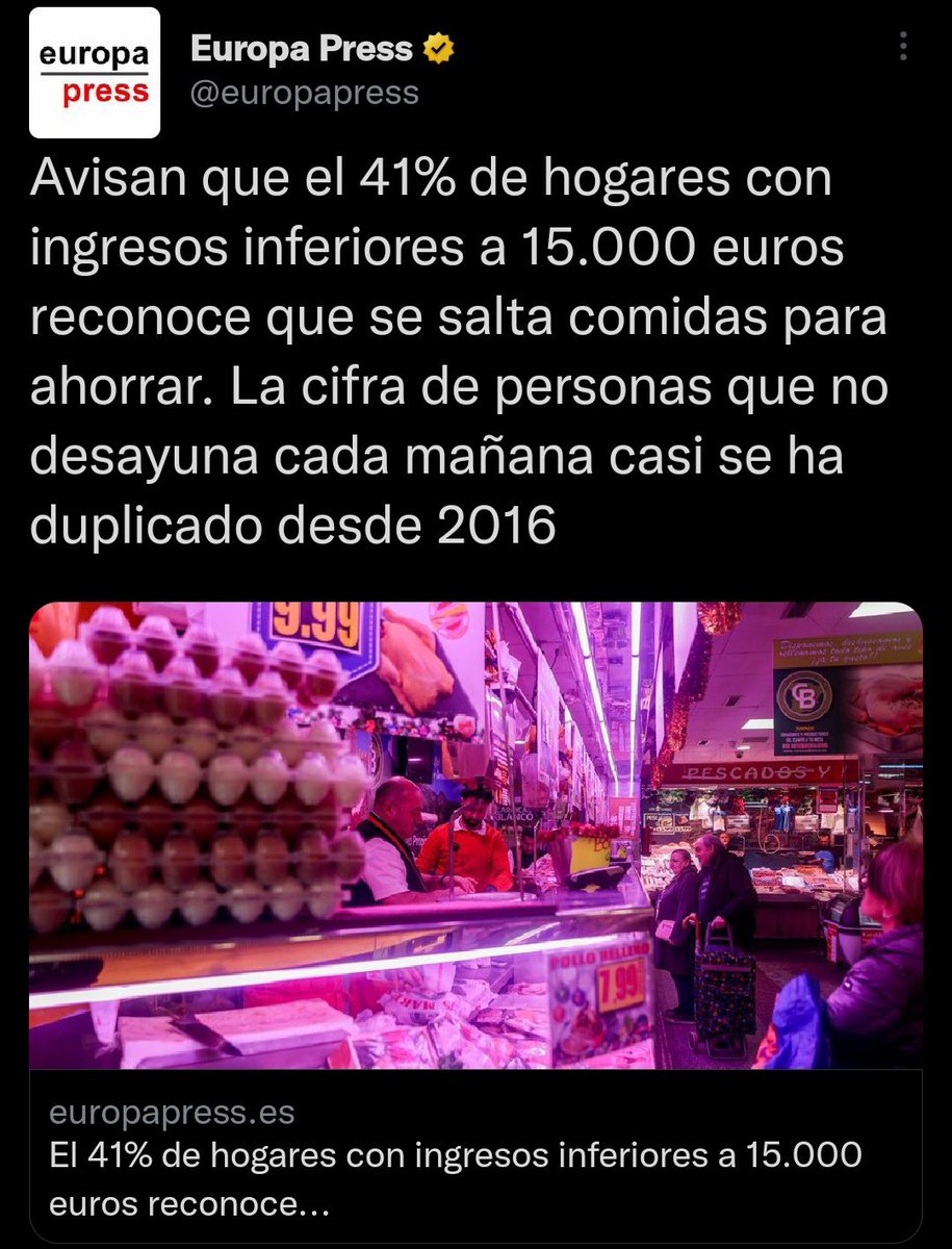 NombreFalso1231's tweet photo. Esto es una auténtica barbaridad.

Teniendo las capacidades productivas para alimentar a todo el mundo, el capital nos impone una vida de miseria y privaciones. Acabar con la sociedad de clases es una cuestión de supervivencia. https://t.co/8nde2l8aDC