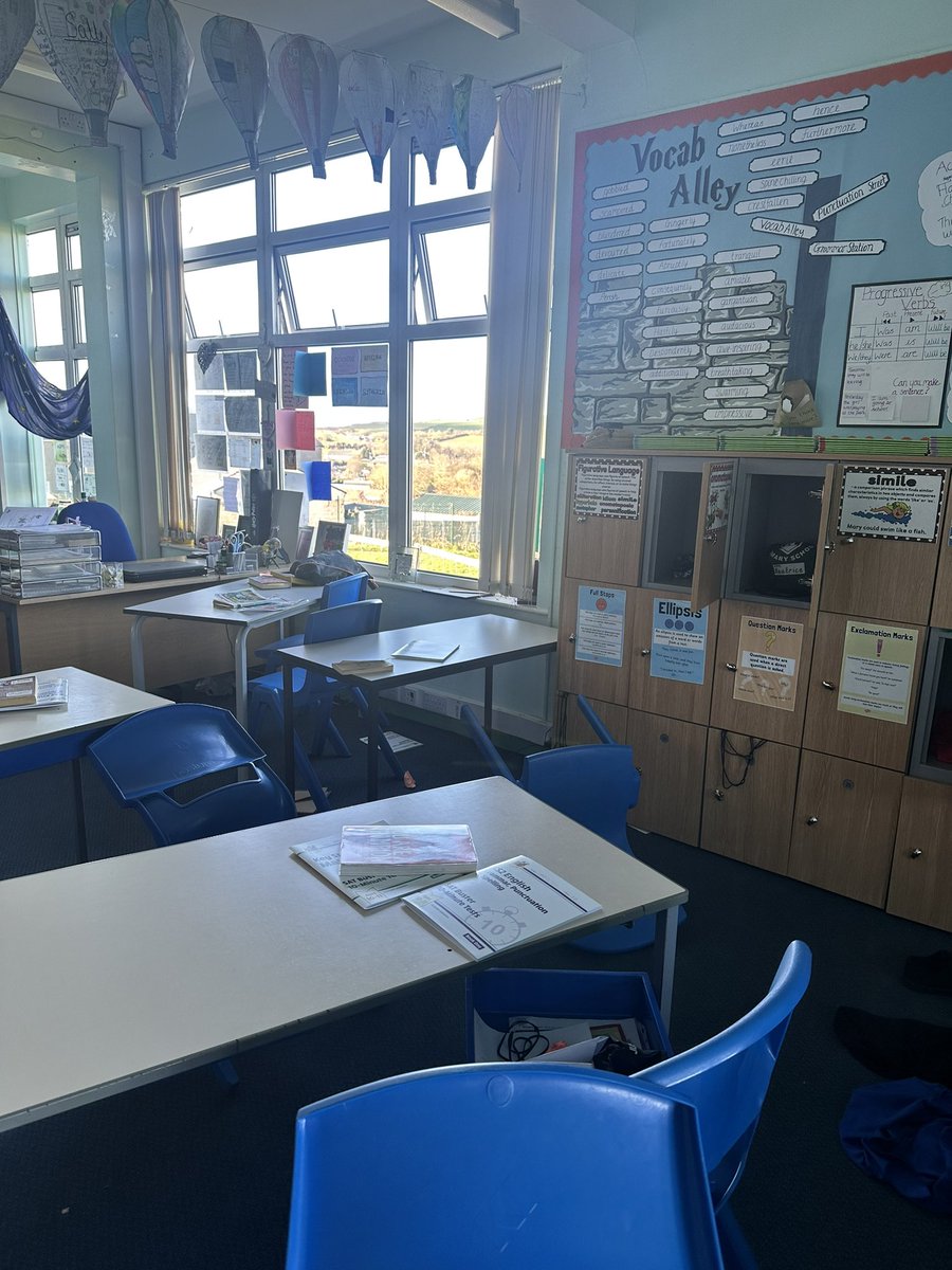 LRobinsonDSM's tweet photo. Apparently, there had been a robbery in the Y6 classroom and my iPad had been ‘stolen’… 🤭 I wish I could film the reactions from the Y6 children when they saw the mess! 😲😮😧 ✍️ #journalistsinthemaking #newspaperreportspending #Bigwrite https://t.co/PXw3ZE5pct