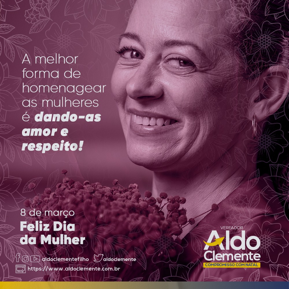 aldoclemente's tweet photo. Desejo a todas as mulheres que este seja um dia mais que feliz. Que todas sejam tratadas com igualdade, com respeito e com amor, pois essa é a maior homenagem que vocês podem receber.

❤️ Feliz Dia da Mulher!

#8deMarço #DiadaMulher #Homenagem #DiaInternacionaldaMulhermulher https://t.co/GWtsXhuSo5