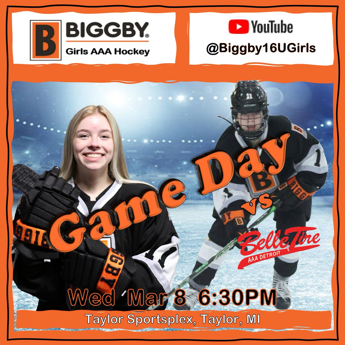 Biggby16UGirls's tweet photo. Game two of the MAHA AAA State Playoffs tonight, live from the Taylor Sportsplex, against @BTGirlsAAA.  
#rollbeans #team1 #biggbyfamily

@BiggbyAAAGirls  @BiggbyCoffeeAAA  

Pictured:  11 Meghan McLuckie (2024/2006) https://t.co/Z9pYdASABP
