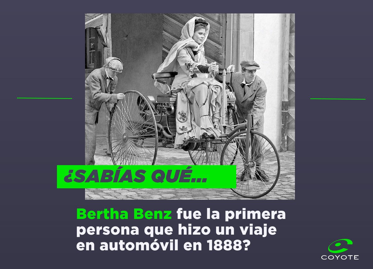 Coyote_ES's tweet photo. #Sabiasque la primera persona en hacer un viaje en automóvil se llamaba Bertha Benz ? #DiadelaMujer Conoce su historia: https://t.co/FJUVGcUuPu #8M2023 #pioneras https://t.co/lZKnaM3qQy
