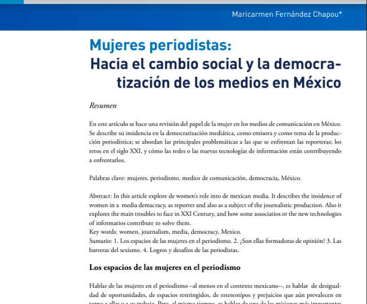 saladeprensa's tweet photo. Descarga “Mujeres periodistas: Hacia el cambio social y la democratización de los medios en México” https://t.co/7symluPxxx #8M vía @FernandezChapou https://t.co/Phbc6eV6Ja