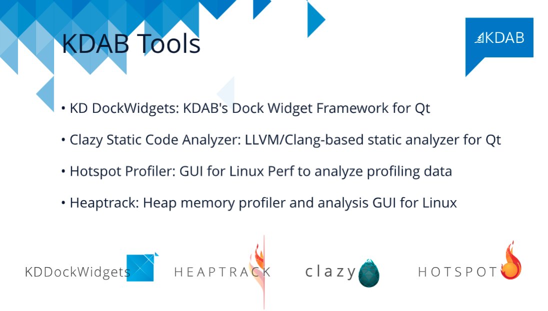 KDABQt's tweet photo. In our booth at @embedded_world, our experts will give you a live demo for #Hotspot, #Heaptrack, and #Clazy - all useful tools to make your code more performant. Also, check out #KDDockWidgets if you need an advanced docking solution for #Qt applications! https://t.co/X0sTh9ROWU https://t.co/5zuX6DaiUv