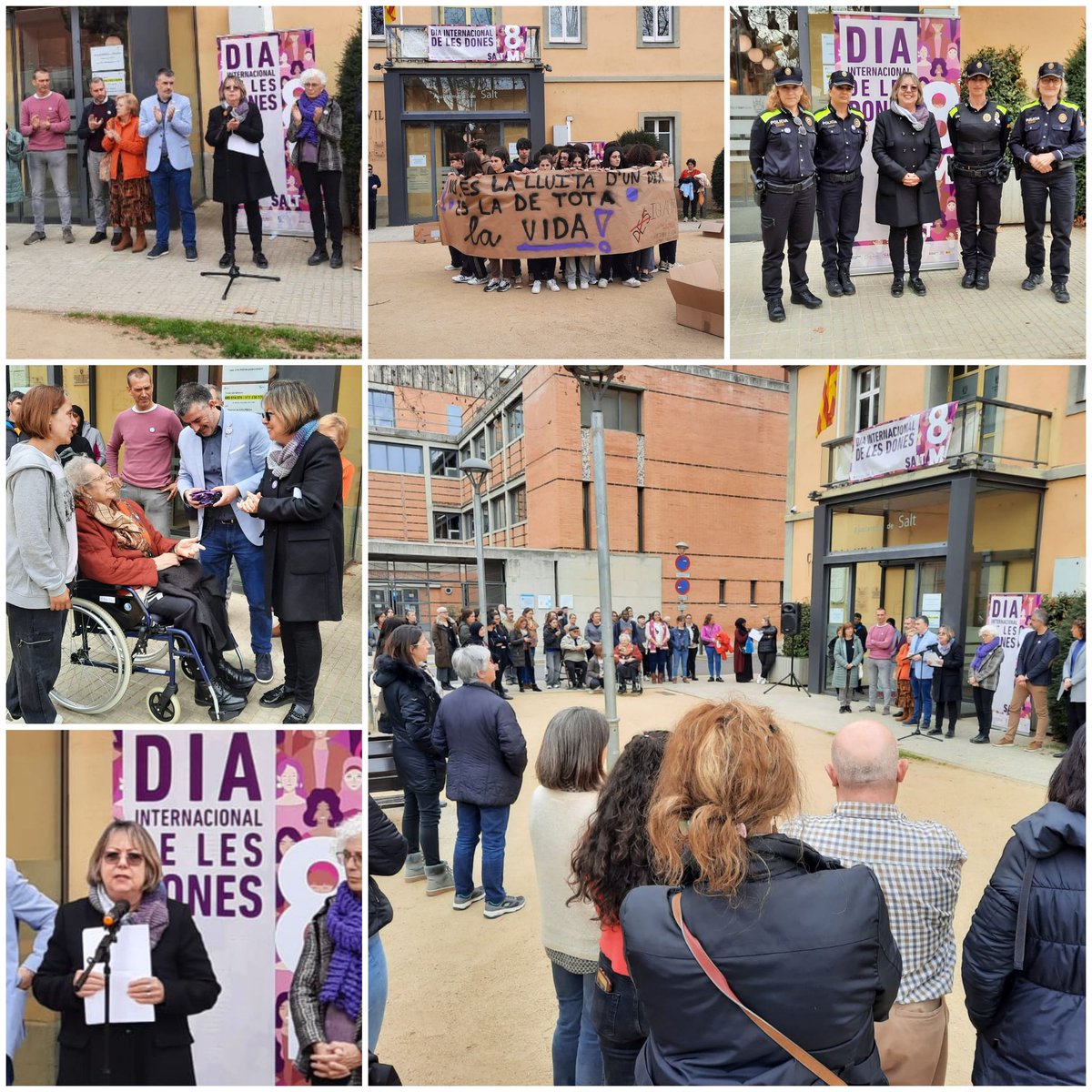 de_arquer's tweet photo. Hem encetat els actes amb motiu del #8M2023 a Salt, amb la lectura del Manifest davant de l'@ViladeSalt. 

Així hem fet palès que #SaltésLila! Un clam per la igualtat de tracte i oportunitats i per una societat lliure d'estereotips i discriminacions de gènere. https://t.co/pIK5sqeGNq