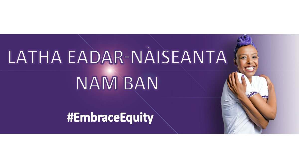 Latha Eadar-nàiseanta nam Ban <a href="/SGGArdsgoil/">Àrd-sgoil Ghàidhlig Ghlaschu</a> 
Happy International Women's Day from @SGG_Coimp 
#EmbraceEquity #DareToBe