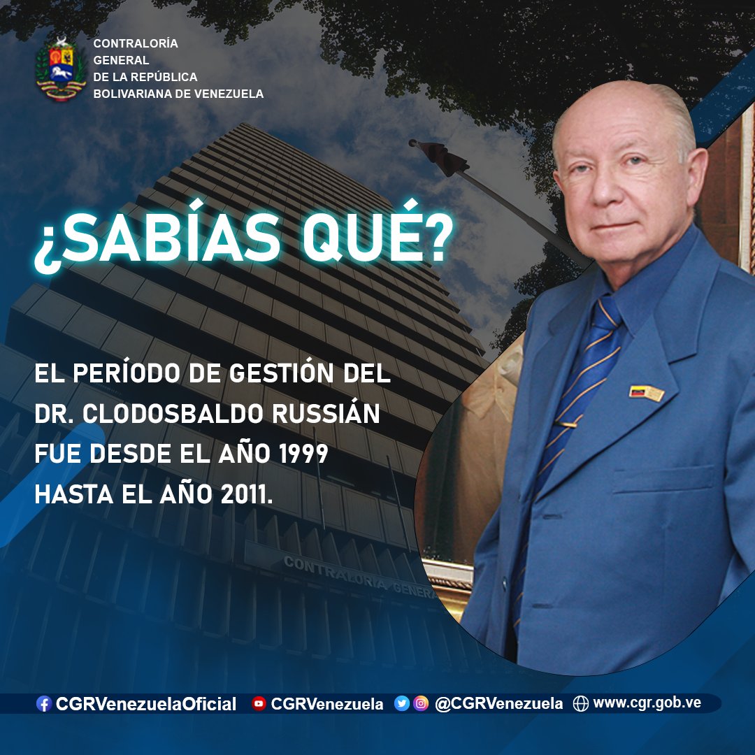 #SabíasQué | El período de gestión del Dr. Clodosbaldo Russián fue desde el año 1999 hasta el 2011.