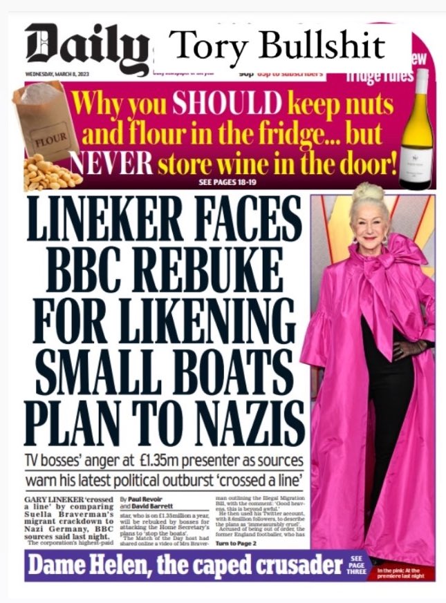 The GALL of them to say that Lineker should face a BBC rebuke for defending vulnerable people when Richard Sharp is STILL in post despite allegedly helping Johnson get his grubby hands on an £800k loan whilst being hired as the BBC chair. Fuck that. I stand with @GaryLineker