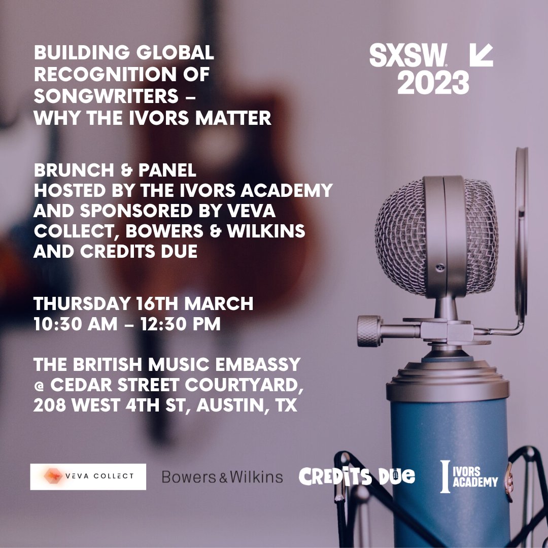 Building Global Recognition of Songwriters – Why The Ivors matter

This panel discussion will address the importance of increased songwriter recognition, accurate credits and data.

Hosted by @grahamidaviesuk, including <a href="/MrTomGray/">Tom Gray</a>, <a href="/AutumnRoweMusic/">Autumn Rowe</a>, <a href="/andreacmartin2/">Andrea Czapary Martin</a> &amp; <a href="/MusicmanUK1/">Nigel Elderton</a>