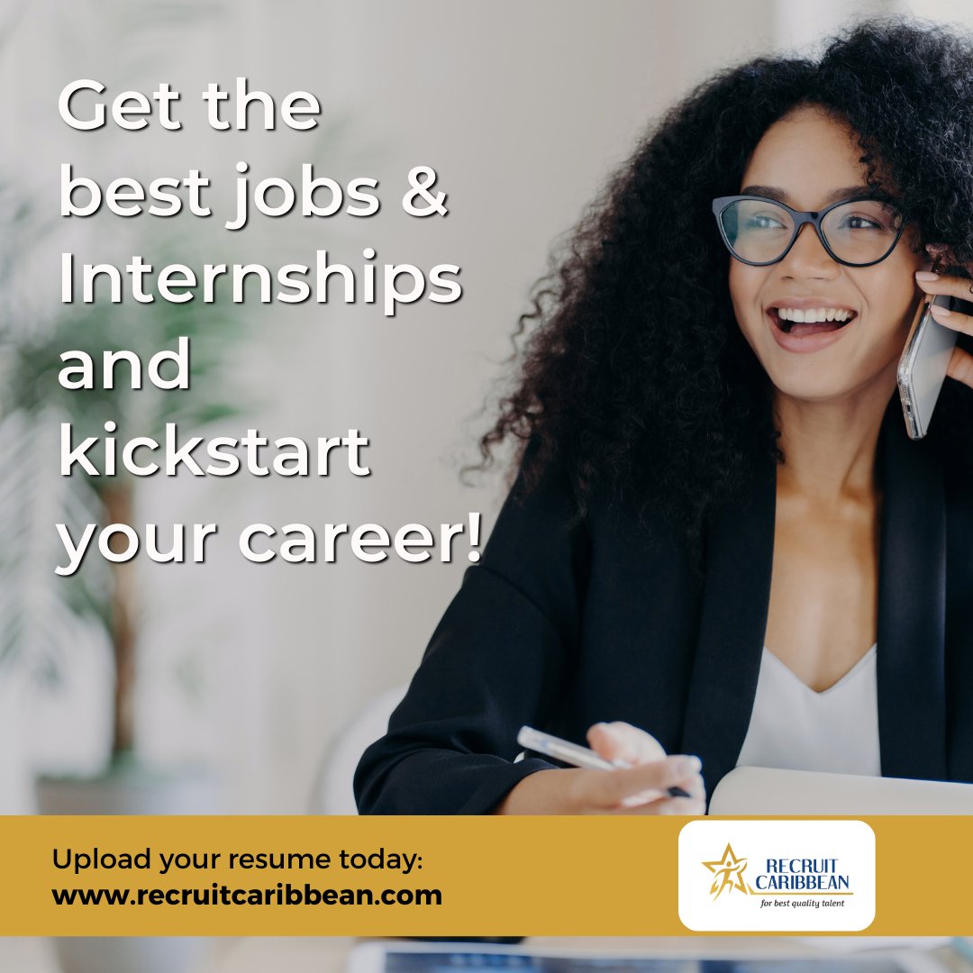 Find the top jobs and internships in all industries, from banking and finance to hospitality, retail, and advertising.

#caribbean #jamaica #trinidad #barbados #guyana #jobs #hiring #applynow #recruitcaribbean #vacancies #openpositions #recruitcaribbean #hr #advertise #bestjobs