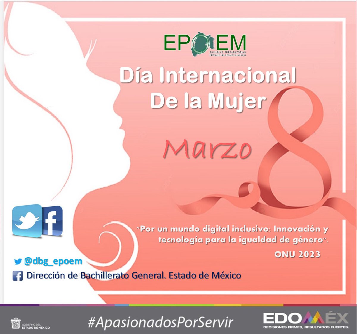 #8deMarzo2023 
#DíaInternacionalDeLaMujer
🌸🌸🌸
Para la comunidad escolar de #EPOEM hoy es un día de reflexión y retos: "Por un mundo digital inclusivo: Innovación y tecnología para la igualdad de género". ONU 2023
#ApasionadosPorServir
#Orgullosamente #EPOEM
<a href="/NoeOrtegaCamac1/">JN</a>