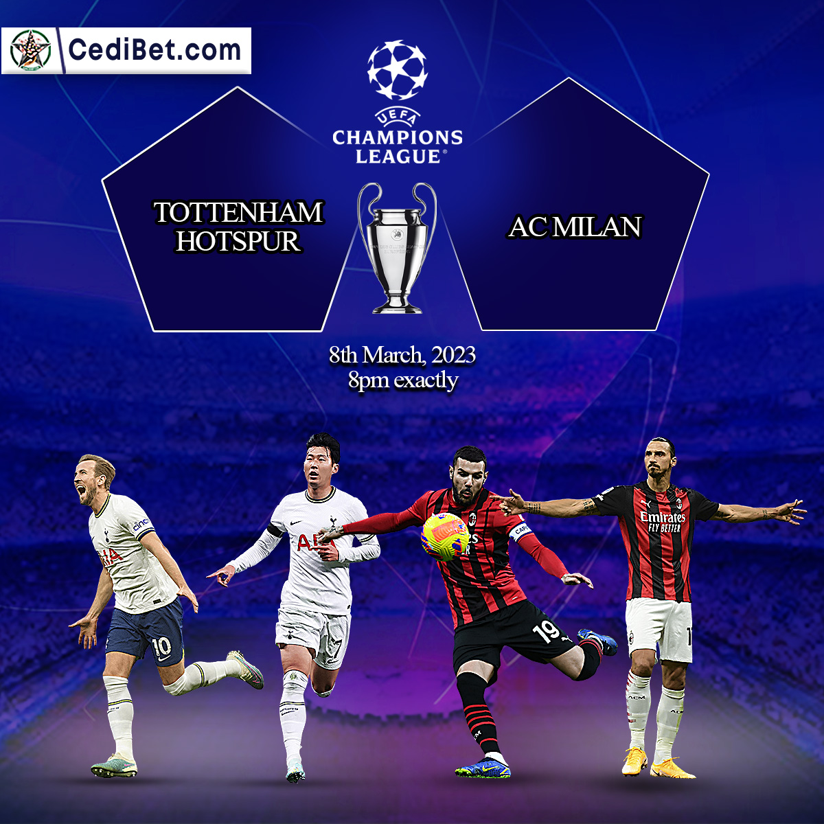 1CediBet's tweet photo. Can Tottenham overturn their 1-0 deficit in order to progress to the next stage of the Competition.
Find out More on https://t.co/5OKqYrDXiX https://t.co/qCRiWSQhMw