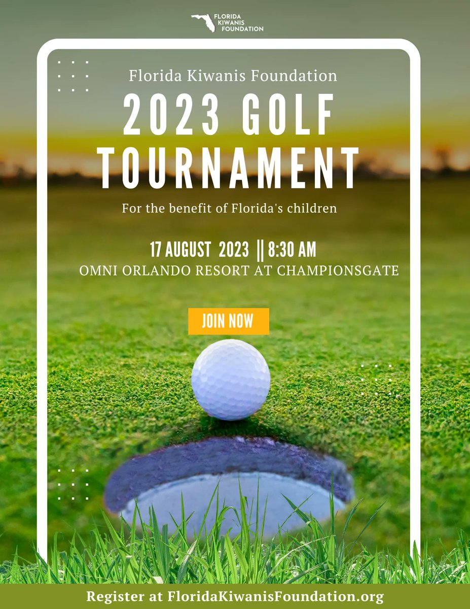 Let’s get a head count for how many people are signed up for our Florida Kiwanis Foundation 2023 Golf Tournament. Comment your favorite emoji below to show you are signed up! 🏌 ⛳ 🕳️ buff.ly/3E9izeS  

#Service #Kiwanis #Florida #GolfTournament #Giving #Servantleaders