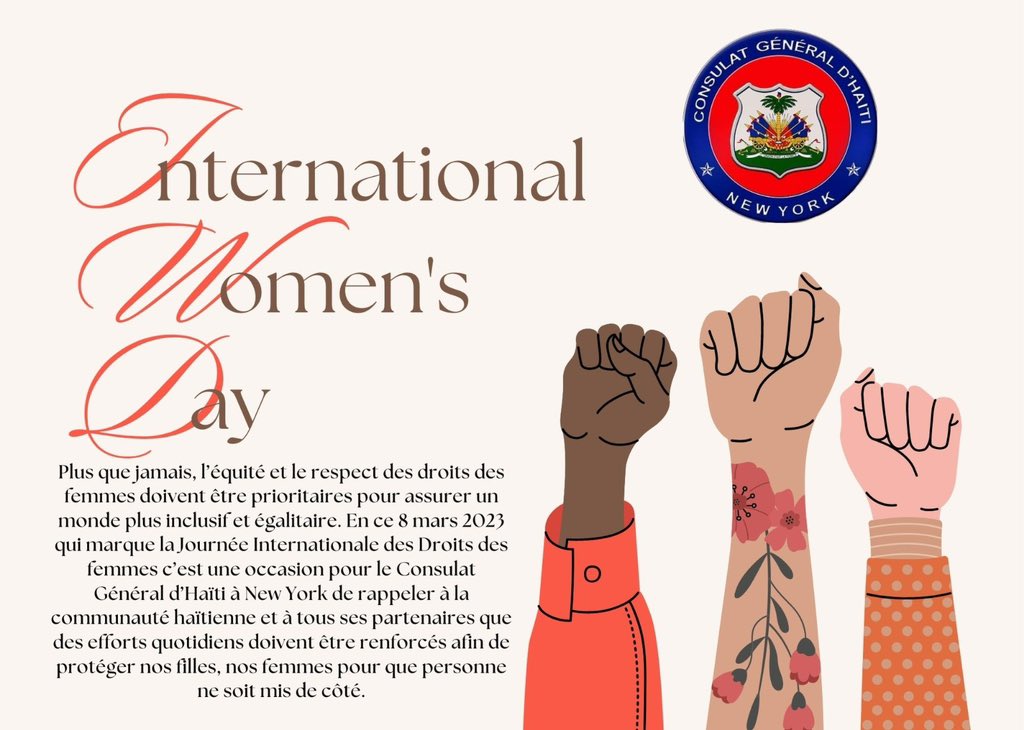 Message du Consulat Général d'Haïti à l'occasion de la Journée Internationale des Droits des Femmes